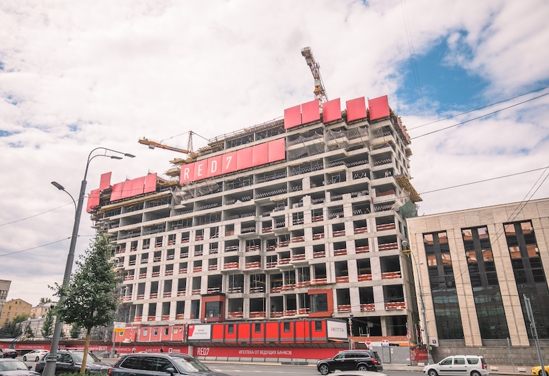 Готовность монолитного каркаса ЖК RED7 в Москве превысила 80% Готовность монолитного каркаса ЖК RED7 в Москве превысила 80%